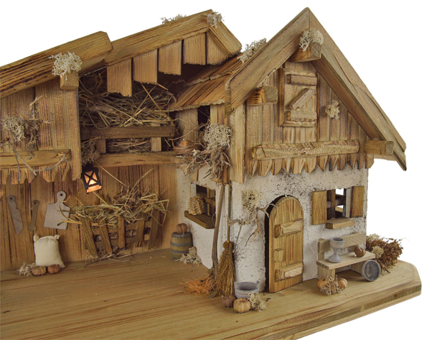 Festliche Weihnachtskrippe Großglockner inkl. 12-tlg. Figurensatz K 001, Maße Krippe: ca. 70 x 30 x 35 cm